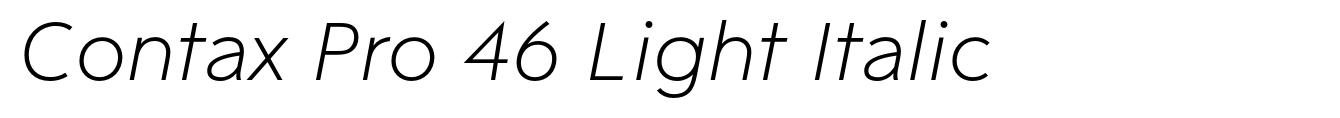 Contax Pro 46 Light Italic
